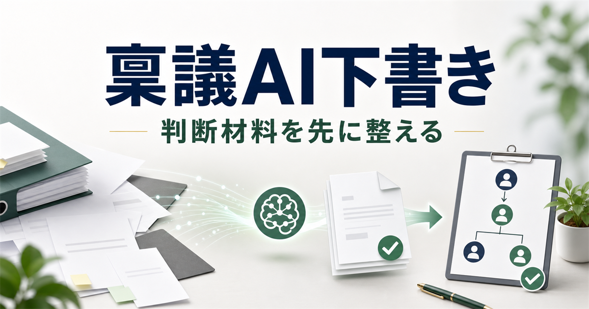 生成AIで稟議書を下書きするなら 決裁者が迷わない情報設計と確認フロー