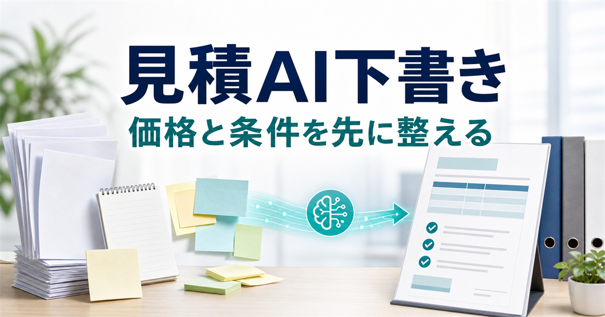 見積書作成を生成AIで効率化する前に整えること 価格・条件・承認を迷わせない運用設計