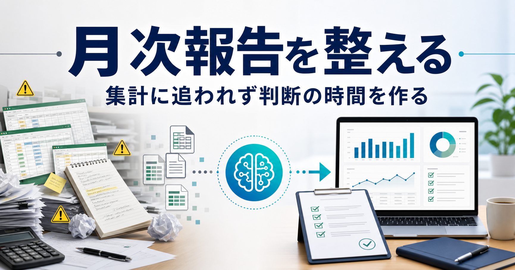 月次報告が遅れる会社ほど先に分けたいAIの下書き範囲と確認範囲