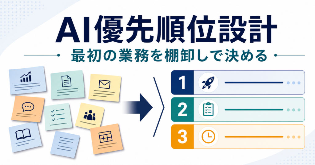 生成AI導入の優先順位はどう決めるべきか 業務棚卸しで失敗を避ける判断基準