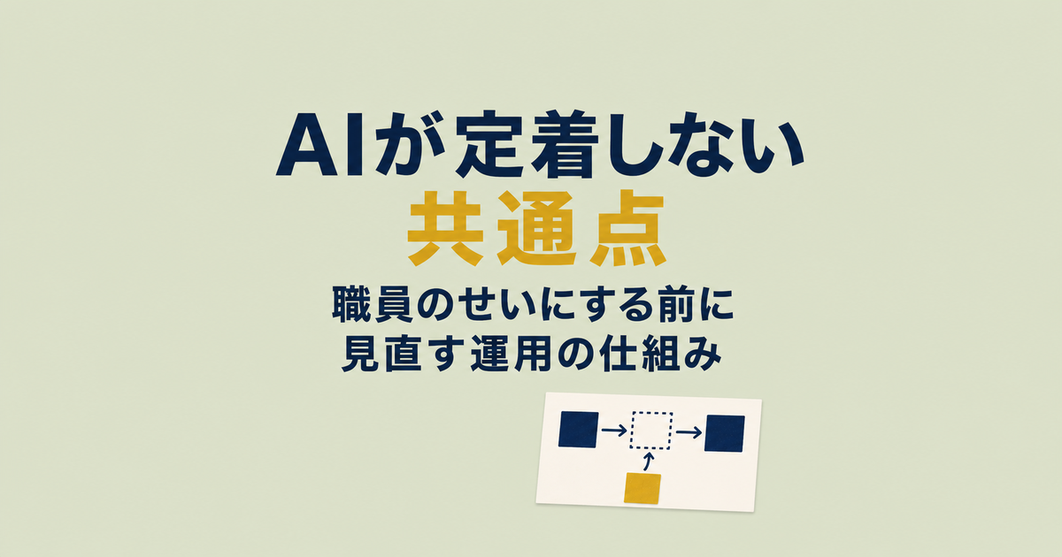 AIが定着しない障害福祉事業所の共通点 職員のせいにする前に見直す運用の仕組み