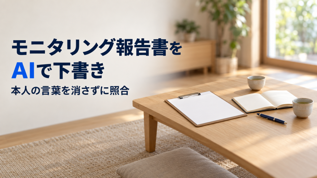 相談支援専門員のモニタリング報告書をAIで下書きする 本人の言葉を消さない照合の手順