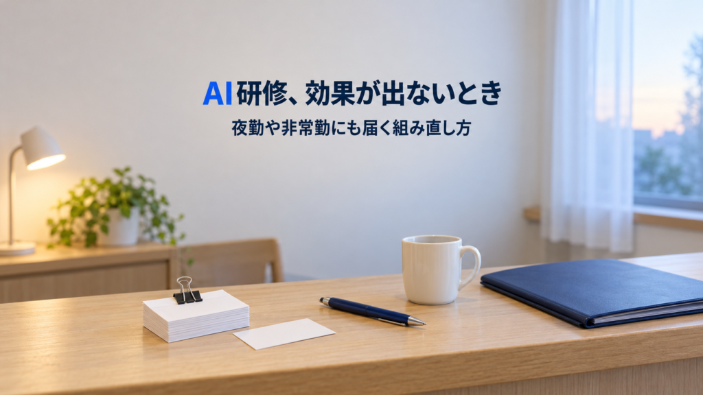 福祉現場のAI研修で効果が出ないとき 夜勤や非常勤の職員にも届く組み直し方