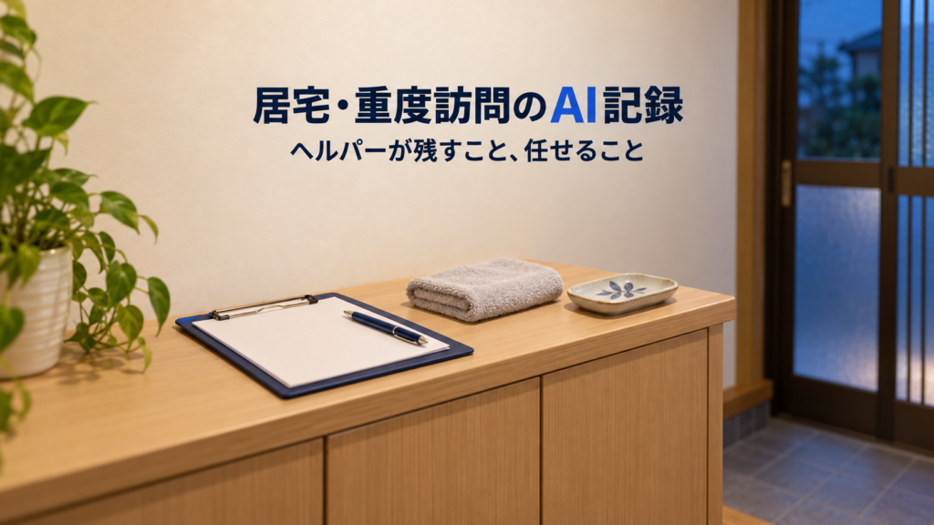 居宅介護・重度訪問介護のAI記録 ヘルパーが残すこととAIに任せることの分け方