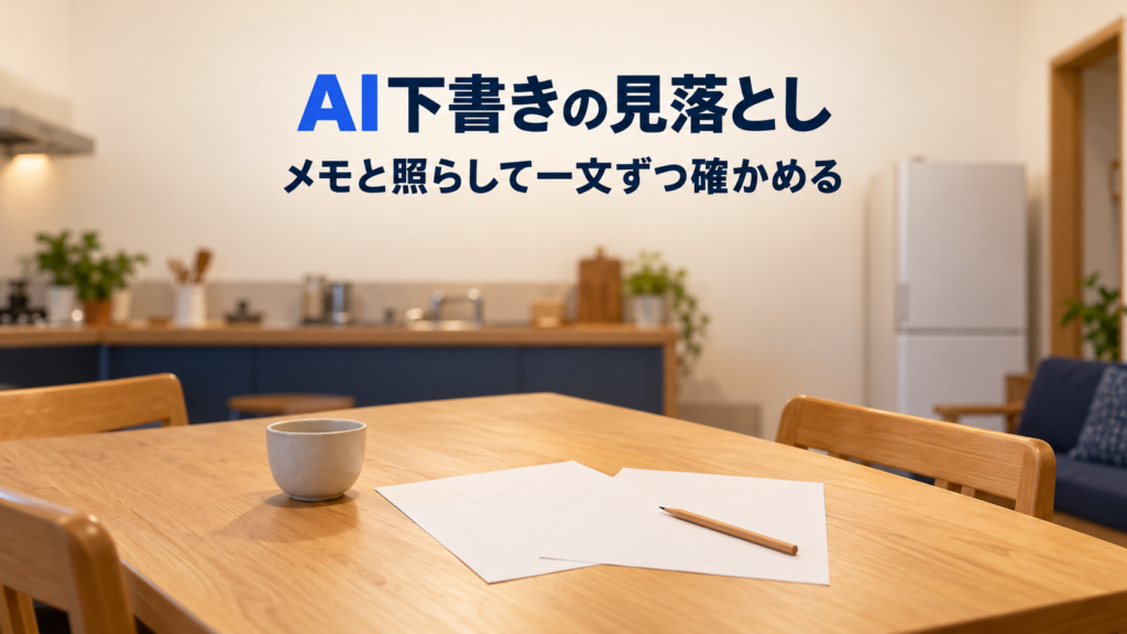 支援記録のAI下書きを確認しても見落とすとき メモにない一文を見つける読み方