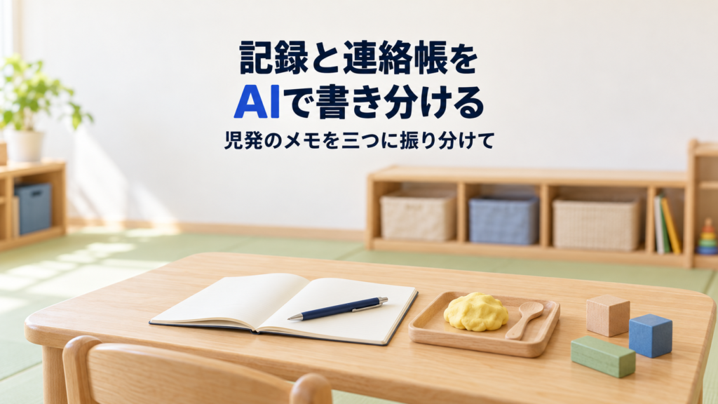 児童発達支援のAI記録と保護者連絡 一つのメモから記録と連絡帳を書き分ける手順