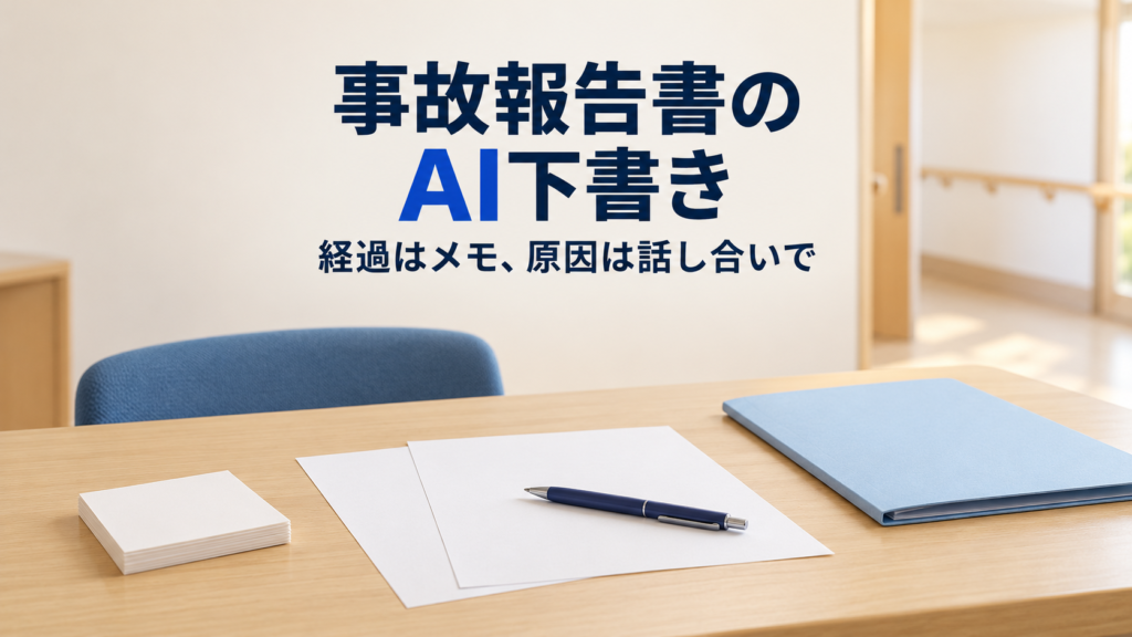 障害福祉の事故報告書・ヒヤリハットのAI下書き 経過はメモから、原因と対策は話し合ってから