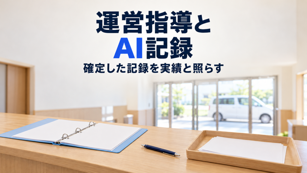 運営指導に備える障害福祉のAI記録 職員が確定した記録を、出欠や送迎の実績と照らしておく