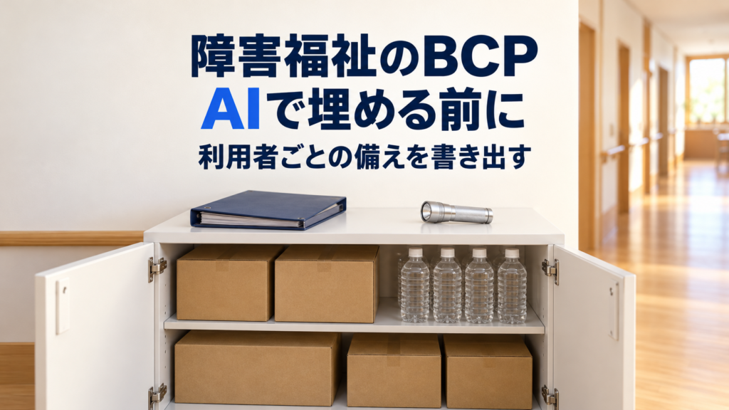 障害福祉のBCP作成にAIを使うなら ひな形を埋める前に、利用者ごとの備えを書き出す